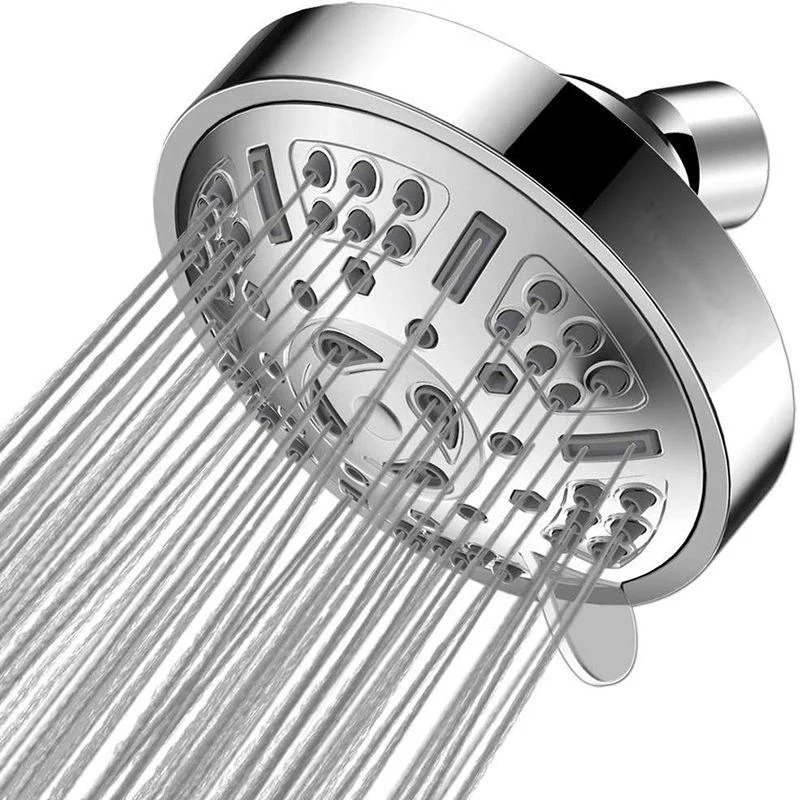 Modern Style Fixed Shower Head in Silver 9-Settings Wall-Mount Showerhead -Bathlova