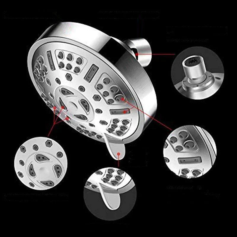 Modern Style Fixed Shower Head in Silver 9-Settings Wall-Mount Showerhead -Bathlova