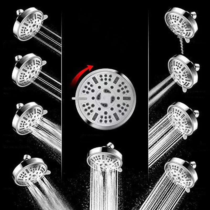 Modern Style Fixed Shower Head in Silver 9-Settings Wall-Mount Showerhead -Bathlova