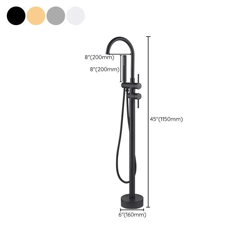 Modern Style Freestanding Bathtub Tap Brass Floor Mounted Freestanding Tap -Bathlova