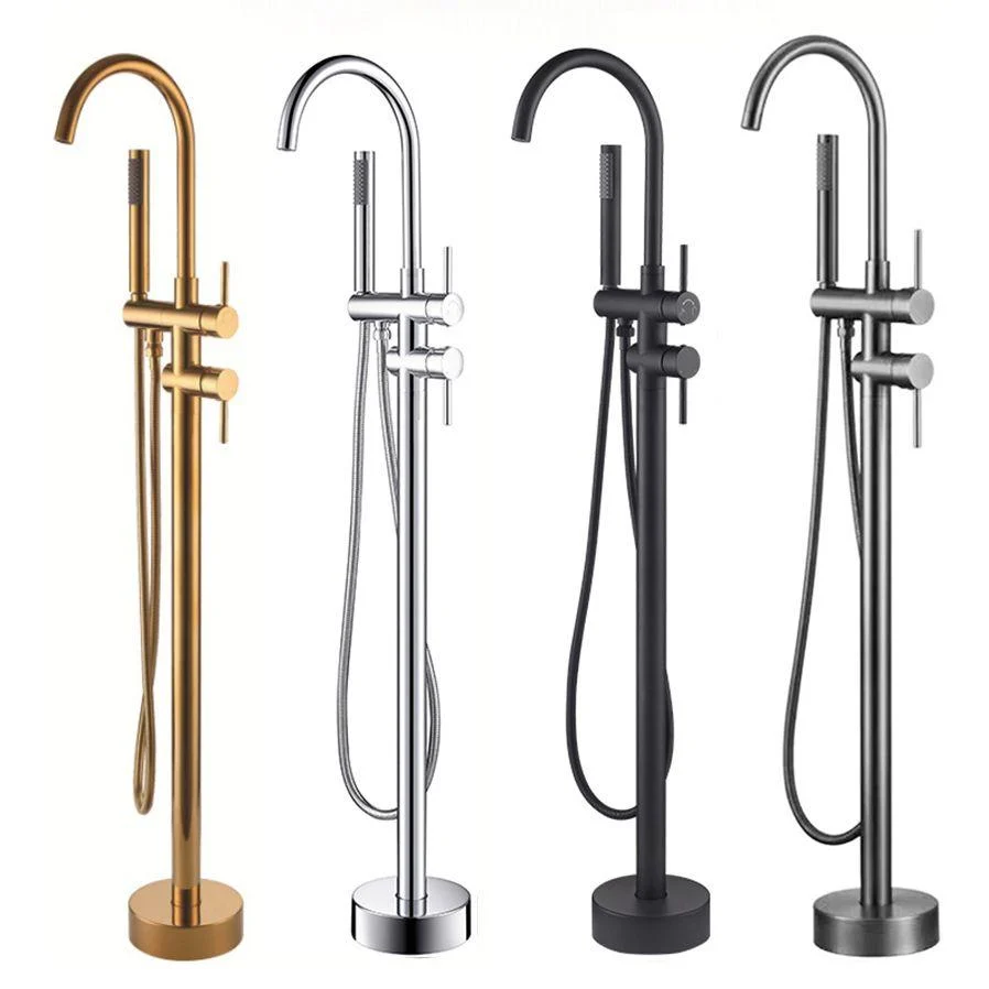 Modern Style Freestanding Bathtub Tap Brass Floor Mounted Freestanding Tap -Bathlova