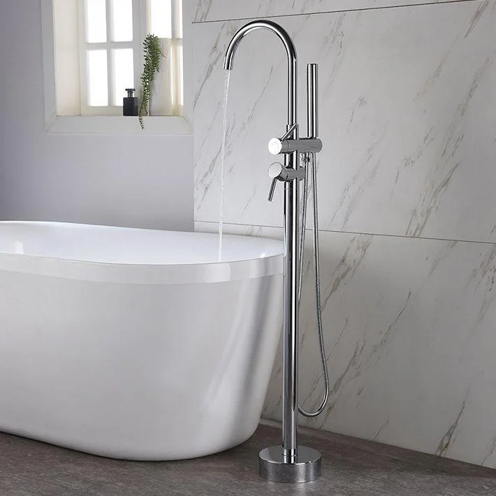 Modern Style Freestanding Bathtub Tap Brass Floor Mounted Freestanding Tap -Bathlova