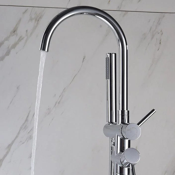 Modern Style Freestanding Bathtub Tap Brass Floor Mounted Freestanding Tap -Bathlova