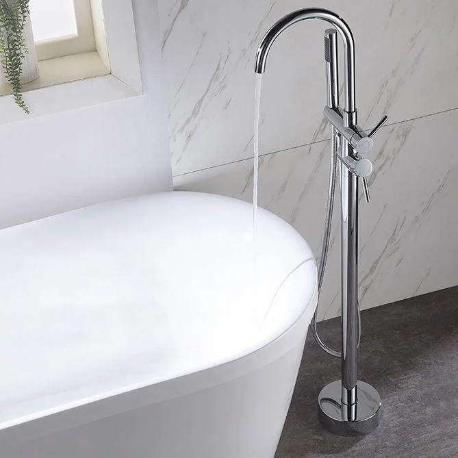 Modern Style Freestanding Bathtub Tap Brass Floor Mounted Freestanding Tap -Bathlova