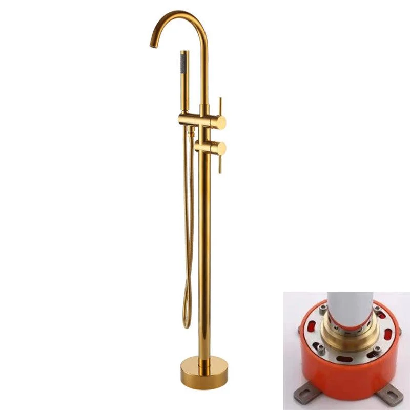 Modern Style Freestanding Bathtub Tap Brass Floor Mounted Freestanding Tap -Bathlova