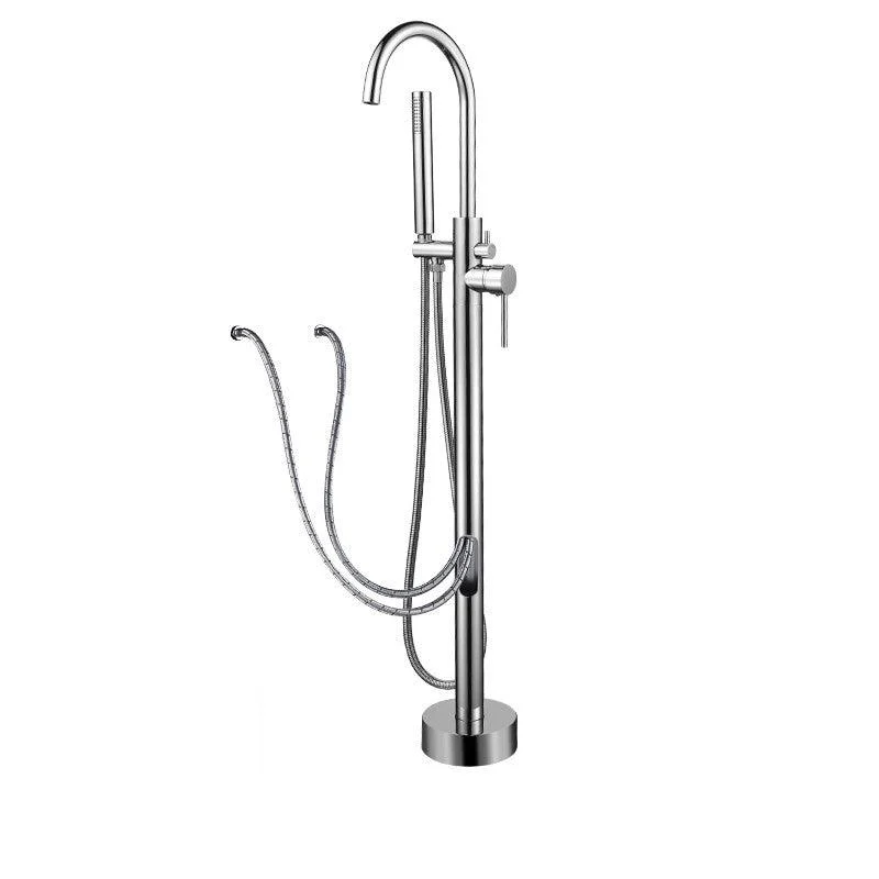 Modern Style Freestanding Tub Filler Copper Floor Mount Freestanding Tub Filler -Bathlova