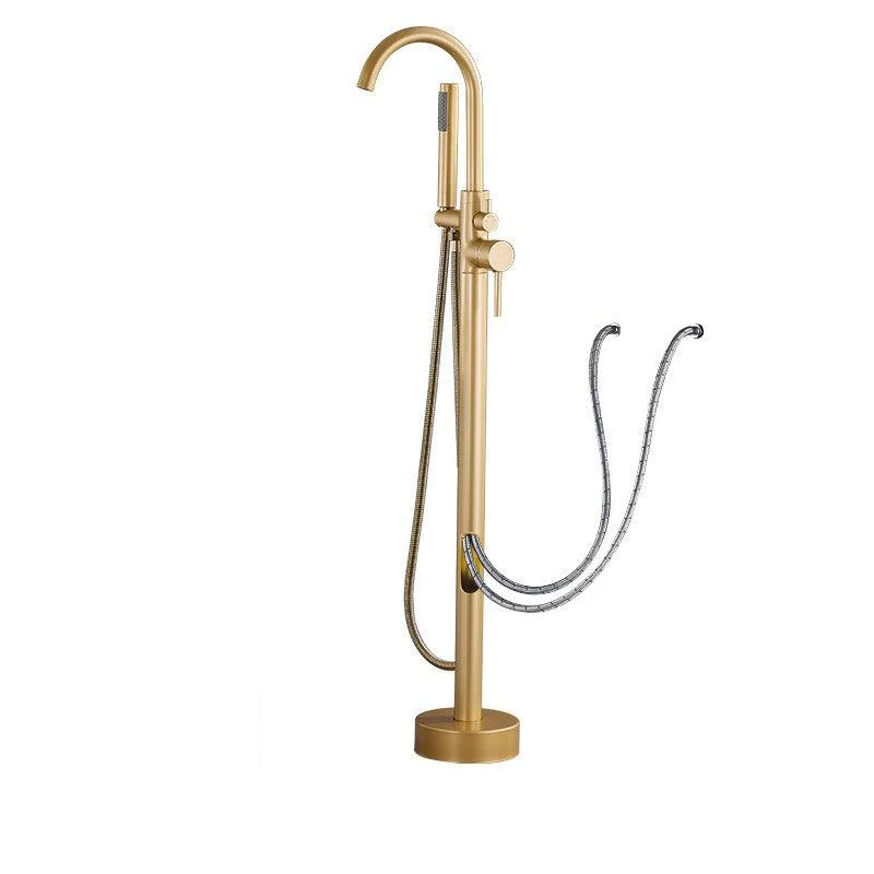 Modern Style Freestanding Tub Filler Copper Floor Mount Freestanding Tub Filler -Bathlova