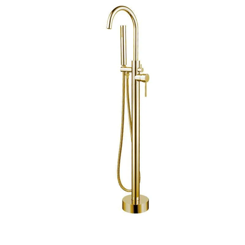 Modern Style Freestanding Tub Filler Copper Floor Mount Freestanding Tub Filler -Bathlova