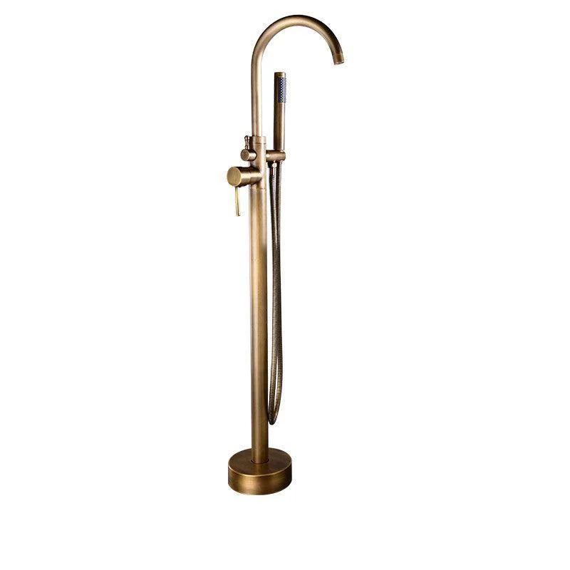 Modern Style Freestanding Tub Filler Copper Floor Mount Freestanding Tub Filler -Bathlova