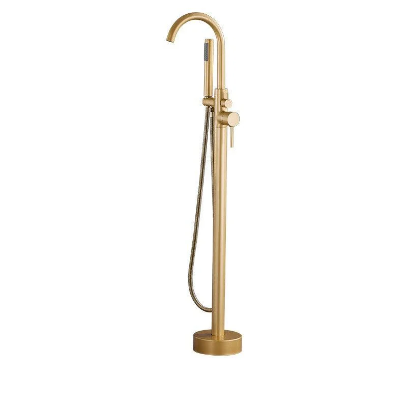 Modern Style Freestanding Tub Filler Copper Floor Mount Freestanding Tub Filler -Bathlova