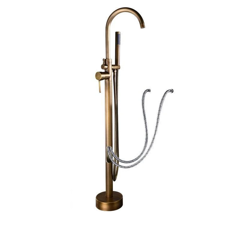 Modern Style Freestanding Tub Filler Copper Floor Mount Freestanding Tub Filler -Bathlova