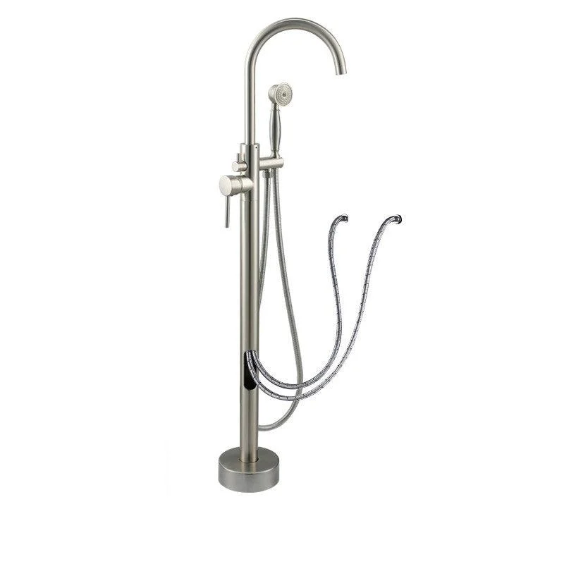 Modern Style Freestanding Tub Filler Copper Floor Mount Freestanding Tub Filler -Bathlova