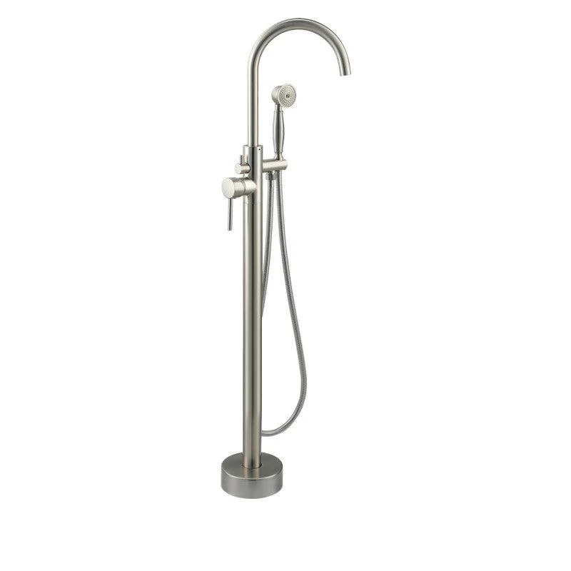 Modern Style Freestanding Tub Filler Copper Floor Mount Freestanding Tub Filler -Bathlova