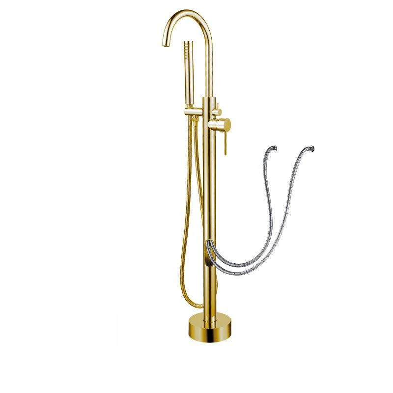 Modern Style Freestanding Tub Filler Copper Floor Mount Freestanding Tub Filler -Bathlova