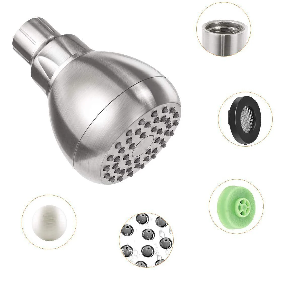 Modern Style Handheld Shower Head Wall-Mount Round Standard Shower Head -Bathlova