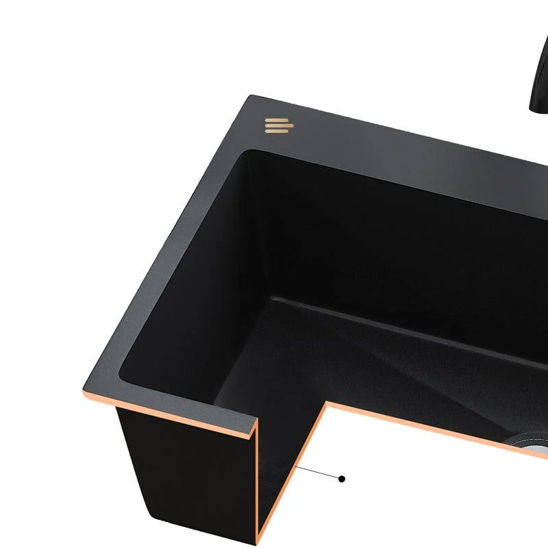 Modern Style Kitchen Sink All-in-one Black Kitchen Sink with Drain Assembly -Bathlova