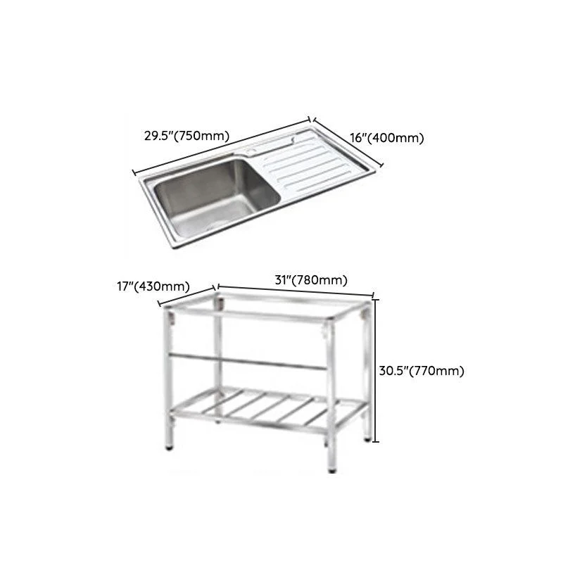 Modern Style Kitchen Sink All-in-one Soundproof Kitchen Sink with Drain Assembly -Bathlova