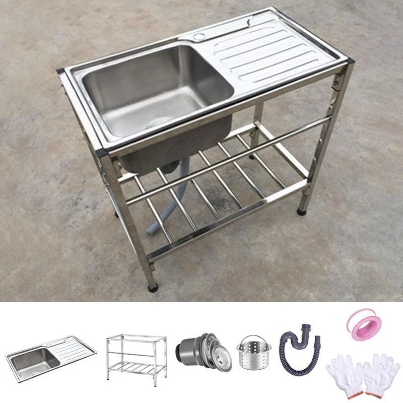 Modern Style Kitchen Sink All-in-one Soundproof Kitchen Sink with Drain Assembly -Bathlova