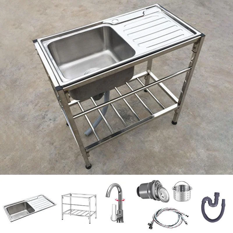 Modern Style Kitchen Sink All-in-one Soundproof Kitchen Sink with Drain Assembly -Bathlova