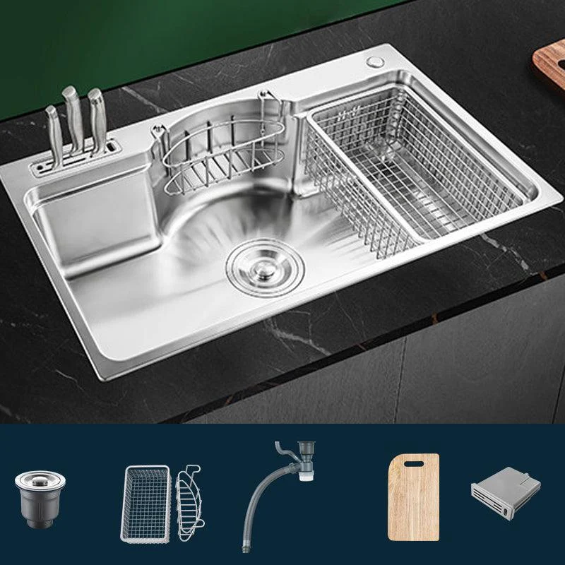 Modern Style Kitchen Sink Dirt Resistant Drop-In Kitchen Sink -Bathlova