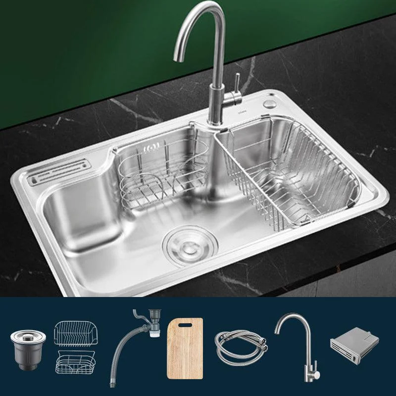 Modern Style Kitchen Sink Dirt Resistant Drop-In Kitchen Sink -Bathlova