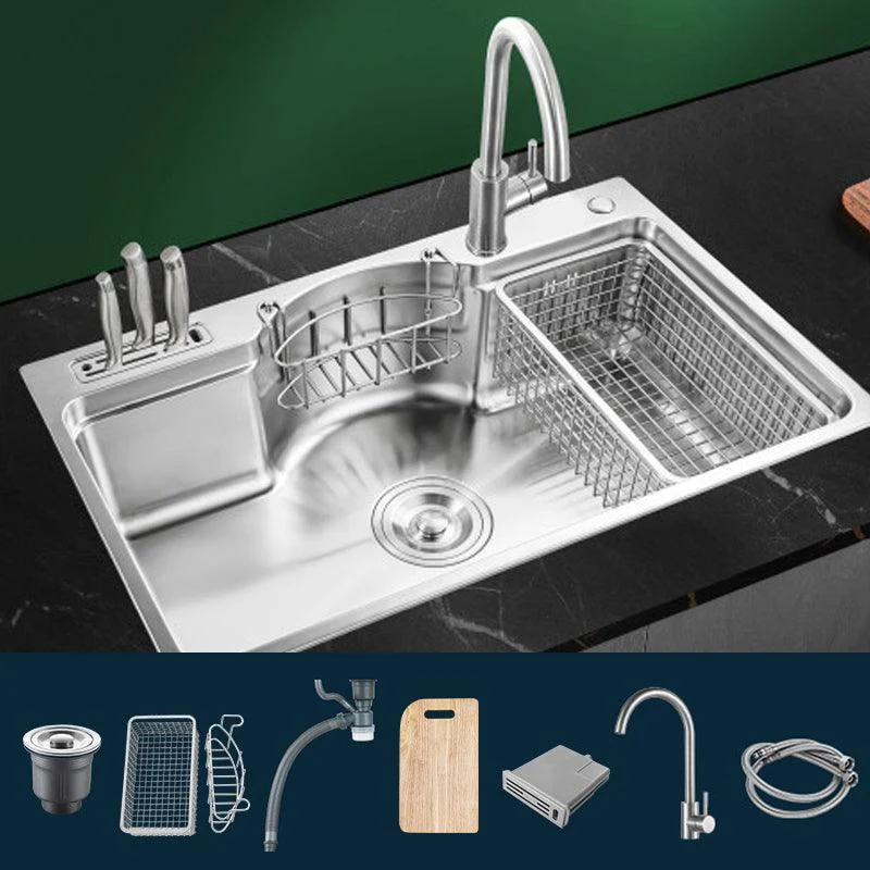 Modern Style Kitchen Sink Dirt Resistant Drop-In Kitchen Sink -Bathlova