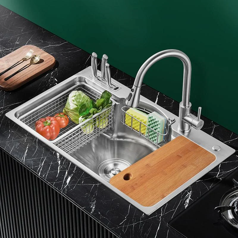 Modern Style Kitchen Sink Dirt Resistant Drop-In Kitchen Sink -Bathlova