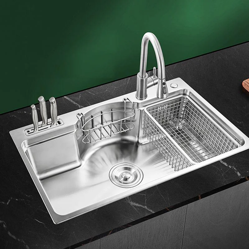 Modern Style Kitchen Sink Dirt Resistant Drop-In Kitchen Sink -Bathlova