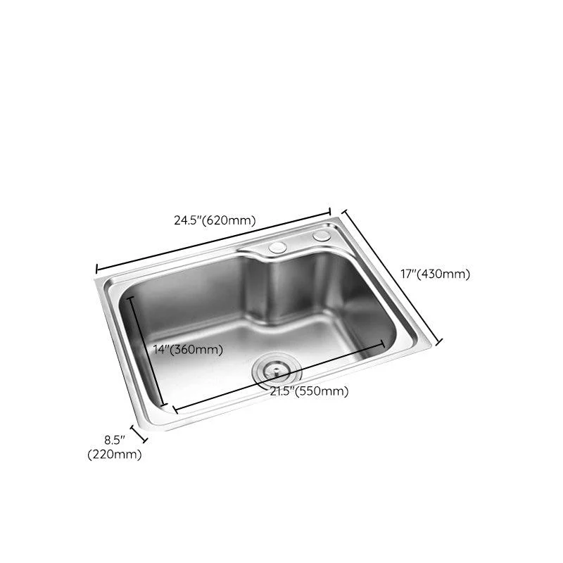 Modern Style Kitchen Sink Dirt Resistant Drop-In Kitchen Sink with Drain Assembly -Bathlova