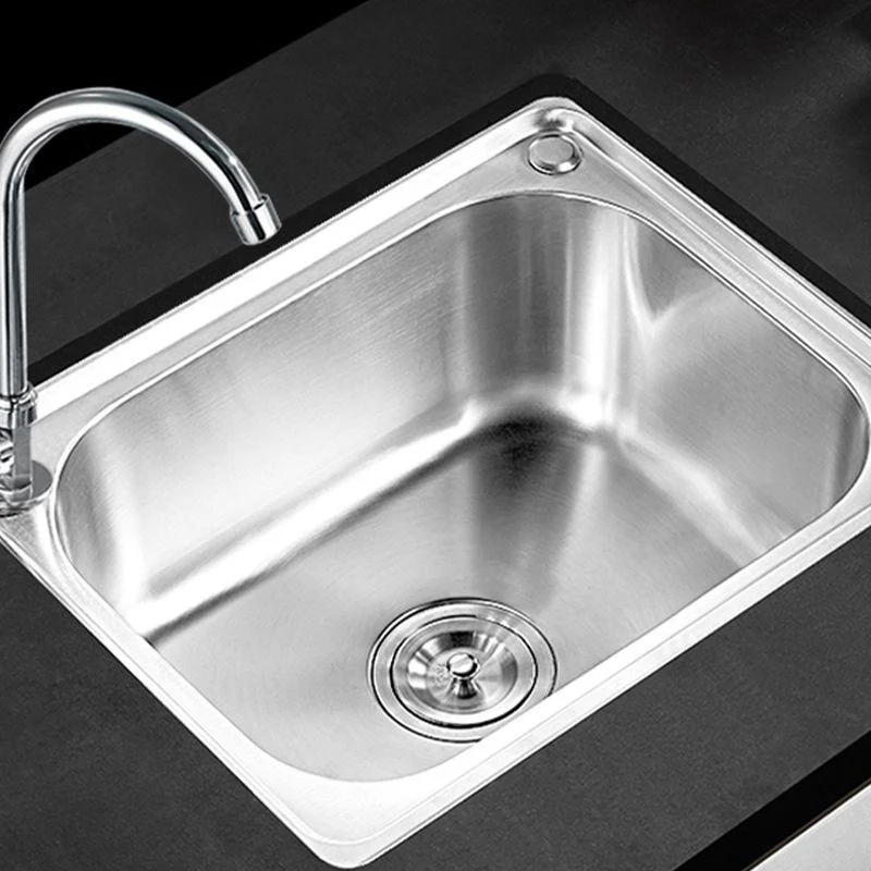 Modern Style Kitchen Sink Dirt Resistant Drop-In Kitchen Sink with Drain Assembly -Bathlova