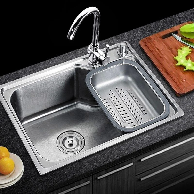 Modern Style Kitchen Sink Dirt Resistant Drop-In Kitchen Sink with Drain Assembly -Bathlova