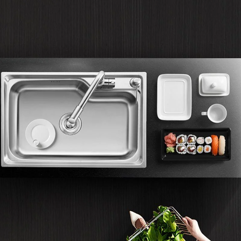 Modern Style Kitchen Sink Dirt Resistant Drop-In Kitchen Sink with Drain Assembly -Bathlova