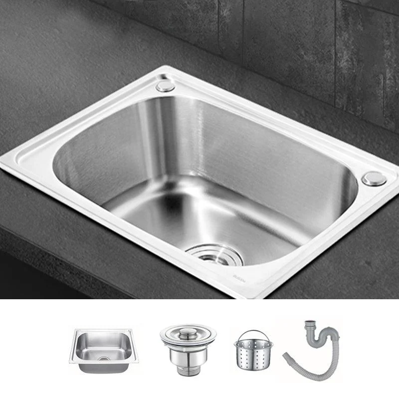 Modern Style Kitchen Sink Dirt Resistant Drop-In Kitchen Sink with Drain Assembly -Bathlova