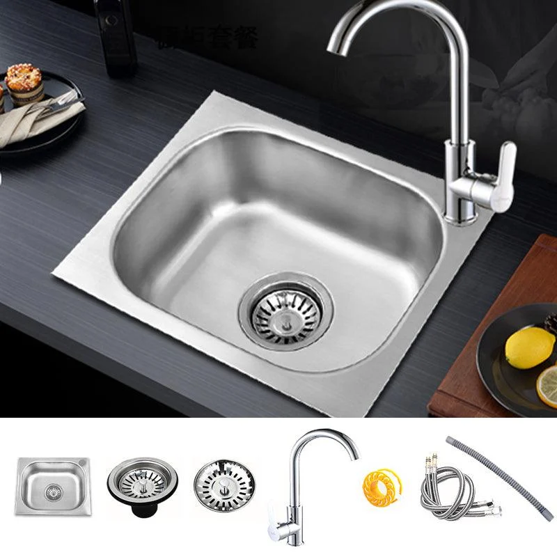 Modern Style Kitchen Sink Dirt Resistant Drop-In Kitchen Sink with Drain Assembly -Bathlova