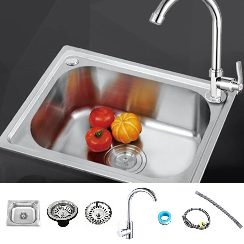 Modern Style Kitchen Sink Dirt Resistant Drop-In Kitchen Sink with Drain Assembly -Bathlova