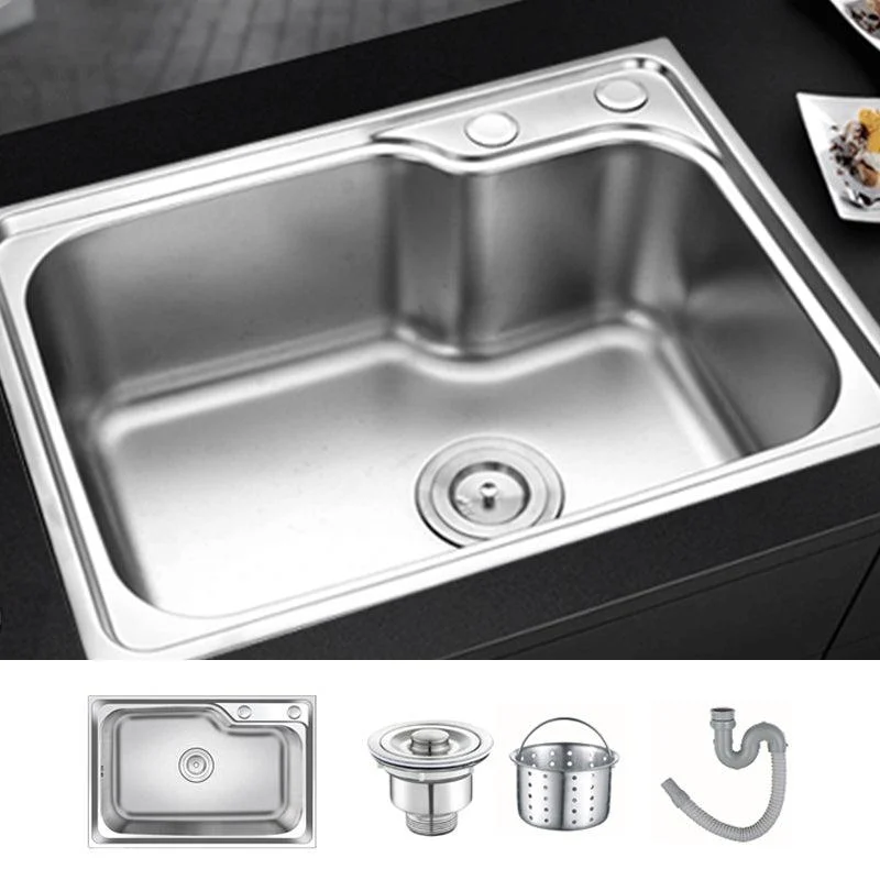 Modern Style Kitchen Sink Dirt Resistant Drop-In Kitchen Sink with Drain Assembly -Bathlova