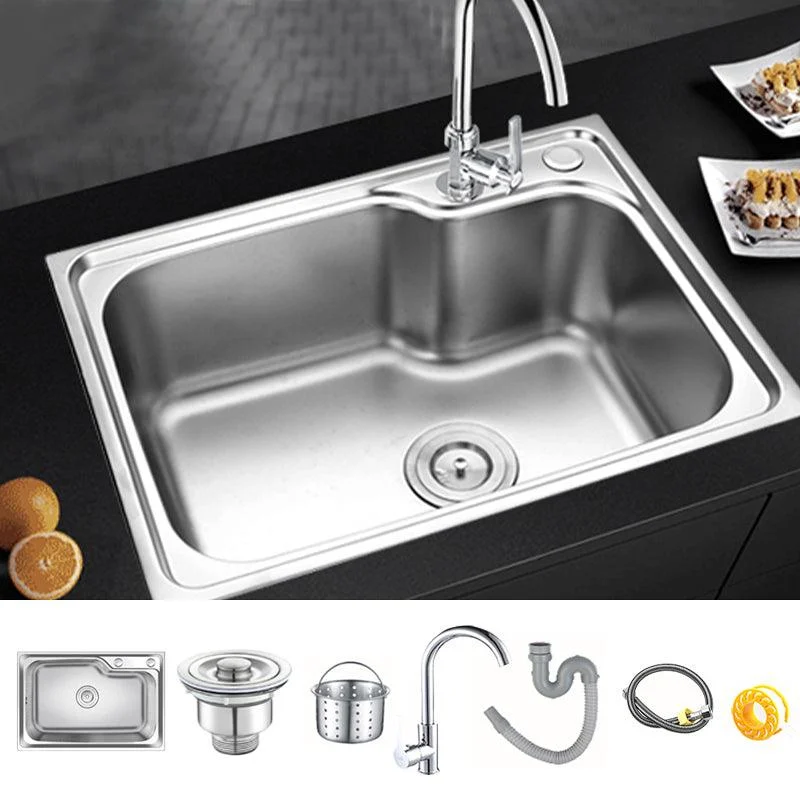 Modern Style Kitchen Sink Dirt Resistant Drop-In Kitchen Sink with Drain Assembly -Bathlova