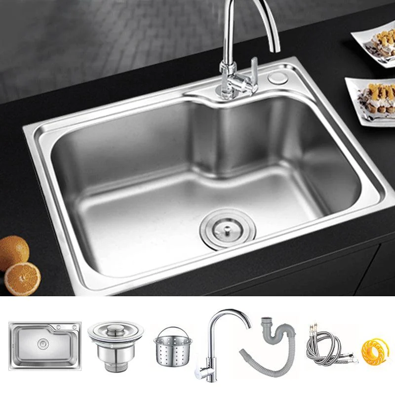 Modern Style Kitchen Sink Dirt Resistant Drop-In Kitchen Sink with Drain Assembly -Bathlova