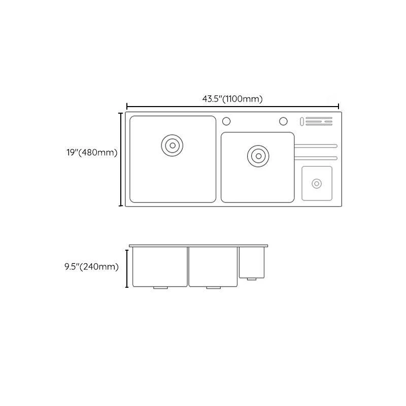 Modern Style Kitchen Sink Dirt Resistant Drop-In Sink with Drain Strainer Kit -Bathlova