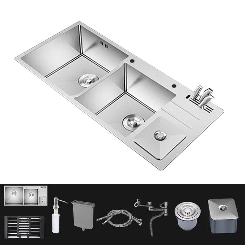 Modern Style Kitchen Sink Dirt Resistant Drop-In Sink with Drain Strainer Kit -Bathlova