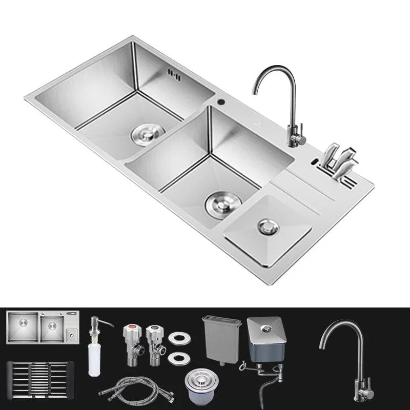 Modern Style Kitchen Sink Dirt Resistant Drop-In Sink with Drain Strainer Kit -Bathlova