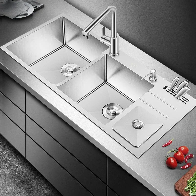 Modern Style Kitchen Sink Dirt Resistant Drop-In Sink with Drain Strainer Kit -Bathlova