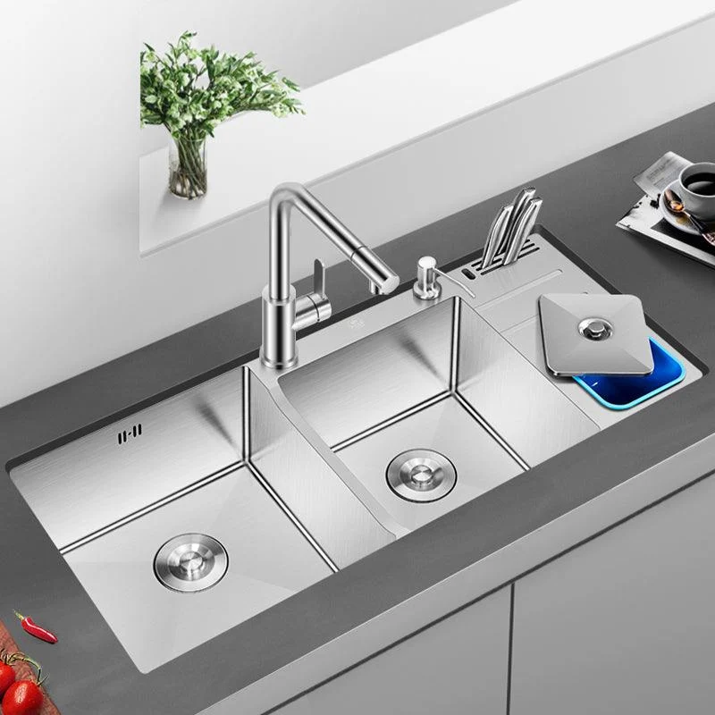 Modern Style Kitchen Sink Dirt Resistant Drop-In Sink with Drain Strainer Kit -Bathlova