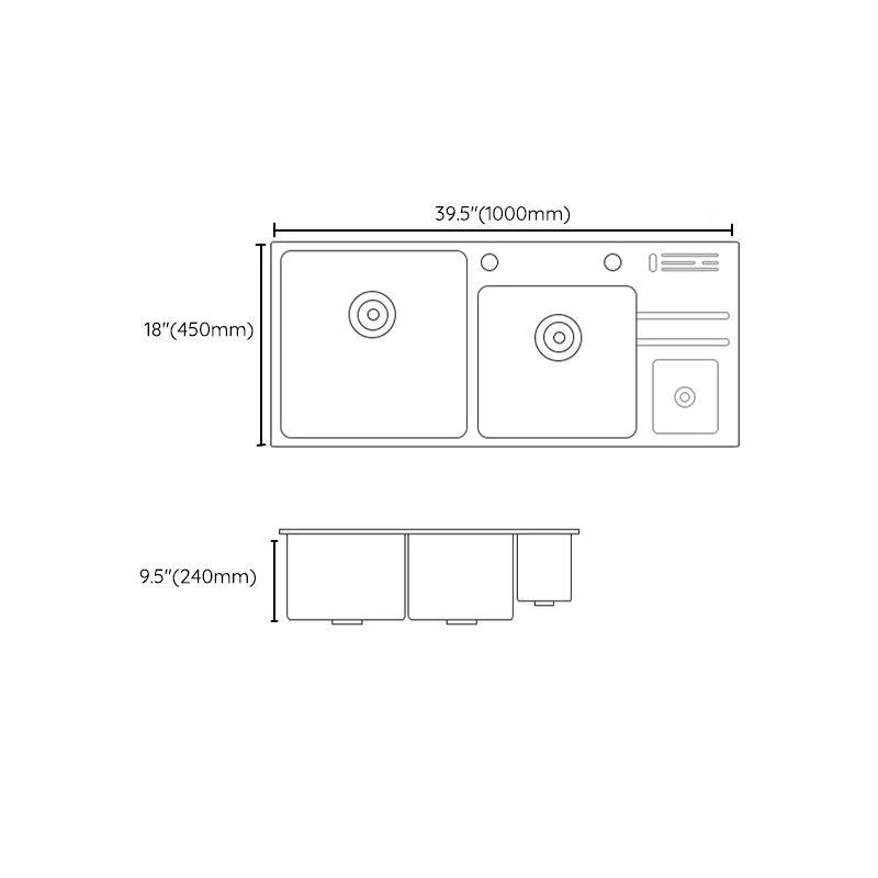 Modern Style Kitchen Sink Dirt Resistant Drop-In Sink with Drain Strainer Kit -Bathlova