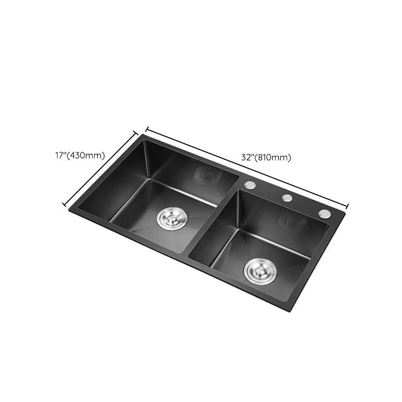 Modern Style Kitchen Sink Drop-In Corrosion Resistant Kitchen Double Sink -Bathlova