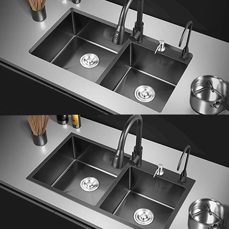 Modern Style Kitchen Sink Drop-In Corrosion Resistant Kitchen Double Sink -Bathlova