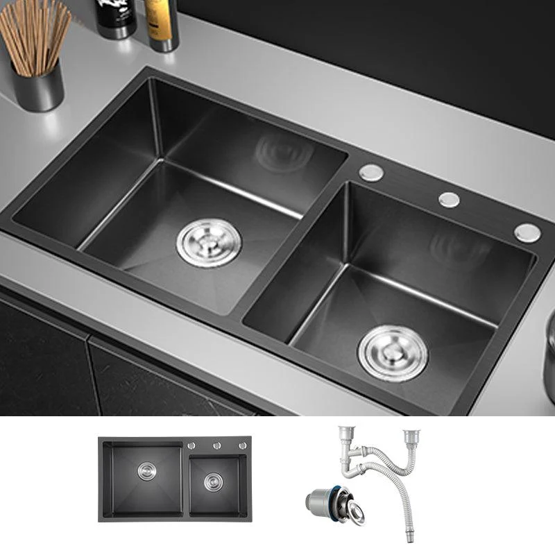 Modern Style Kitchen Sink Drop-In Corrosion Resistant Kitchen Double Sink -Bathlova