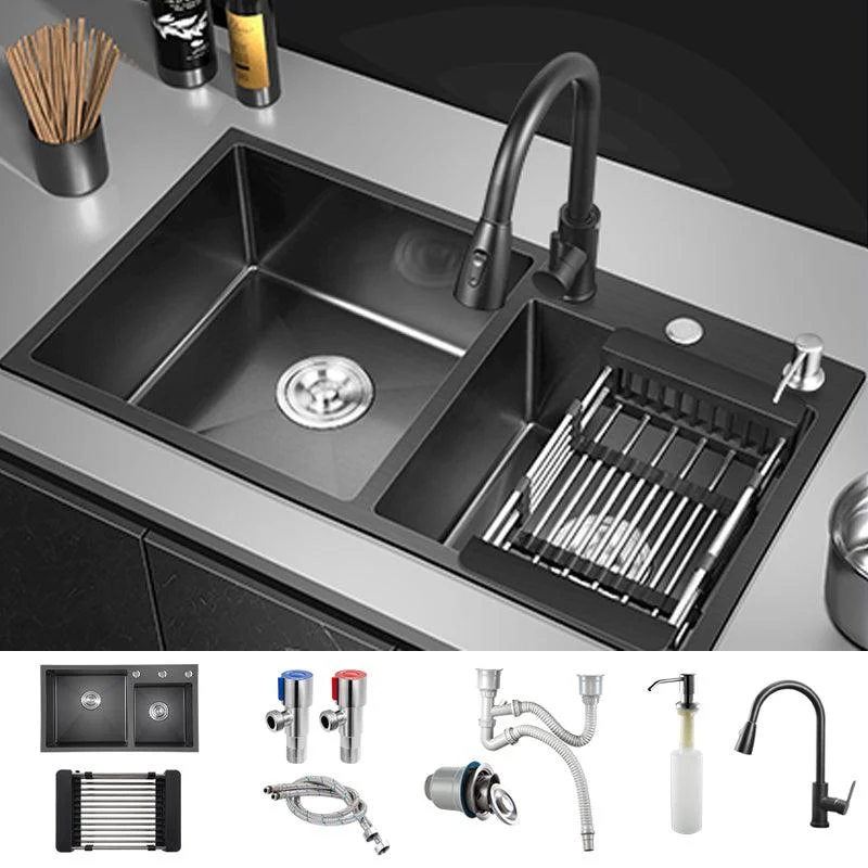 Modern Style Kitchen Sink Drop-In Corrosion Resistant Kitchen Double Sink -Bathlova