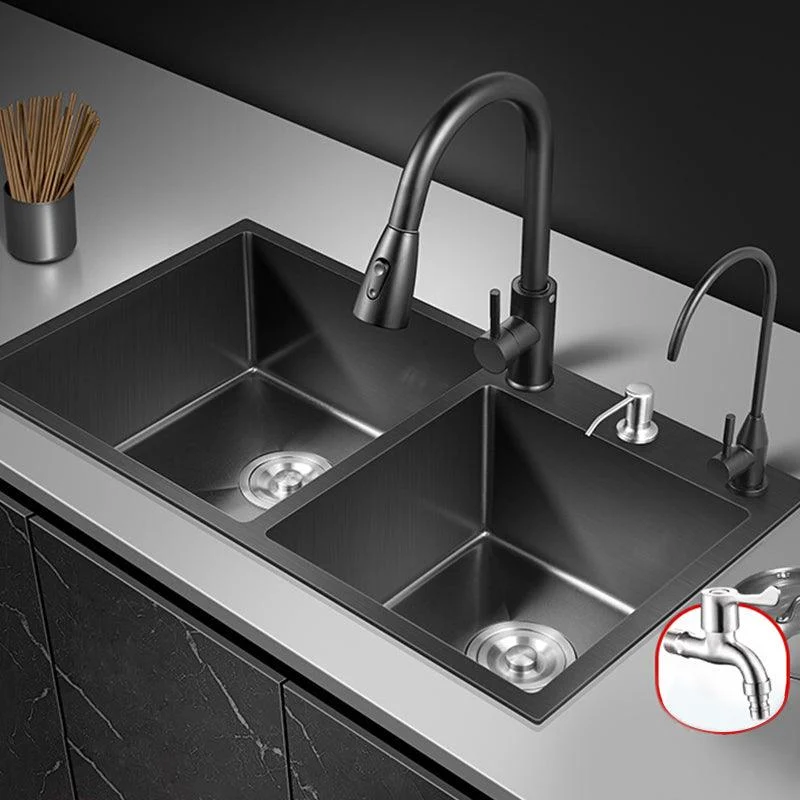 Modern Style Kitchen Sink Drop-In Corrosion Resistant Kitchen Double Sink -Bathlova