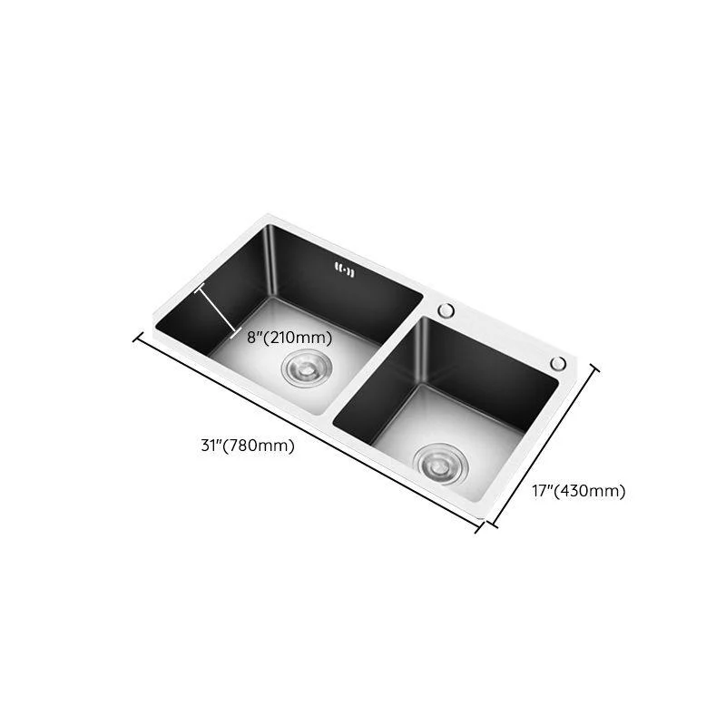 Modern Style Kitchen Sink Drop-In Kitchen Double Sink with Soundproofing -Bathlova